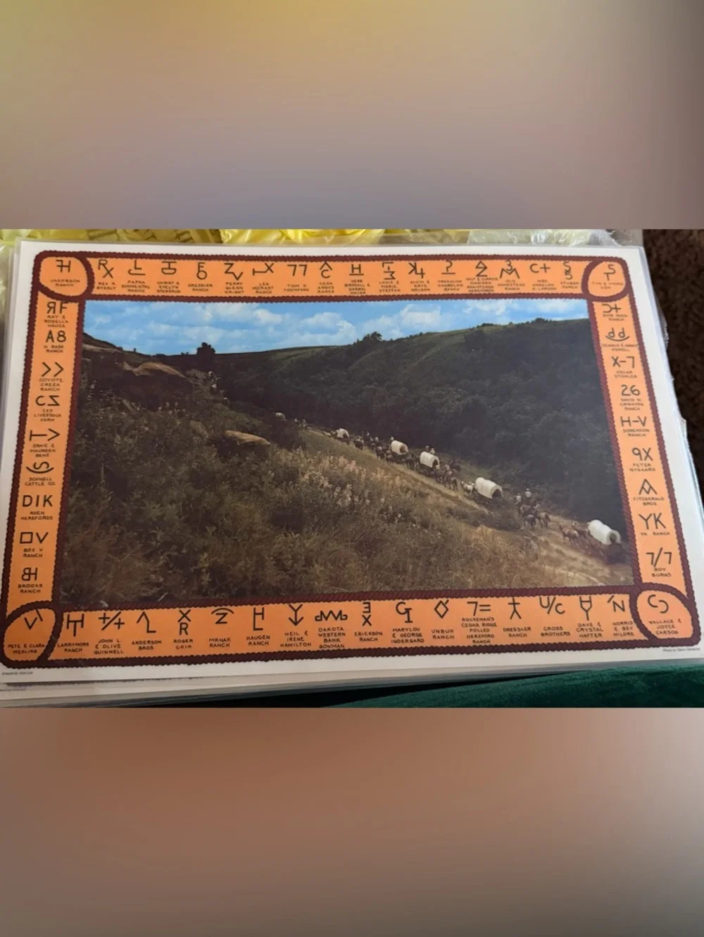 Vintage Western Ranch Brand Placemats Set of 4‎ – Cowboy Cattle Drive Rustic